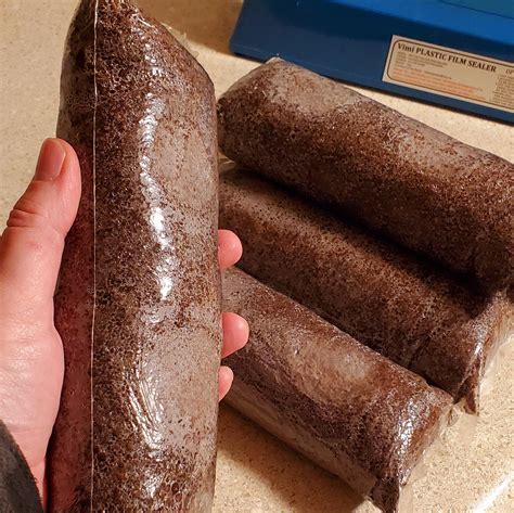 1 Lb. custom supplemented hardwood logs that I made. Not sure how well