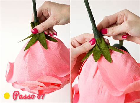 Flor Gigante De Papel Crepom - Flor Gigante Feita de Crepom – Como Fazer | Rosa de papel, Flores ...