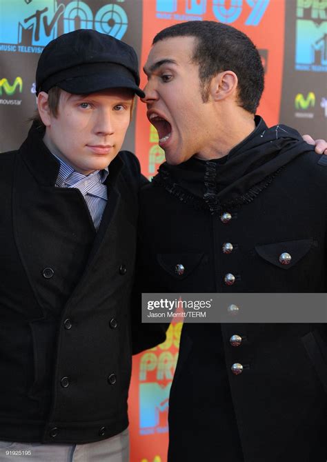 Musicians Patrick Stump and Pete Wentz of "Fall Out Boy" arrive at