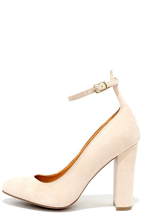 nude pumps ankle strap pumps vegan suede pumps  lulus