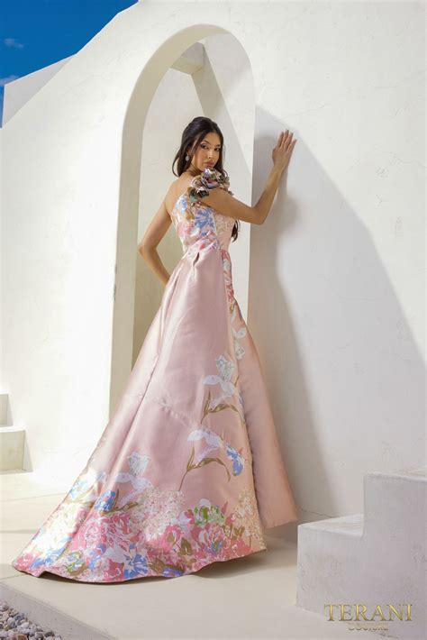 Silver Rose Terani Couture 241E2453 Prom Long Formal Evening Dress for