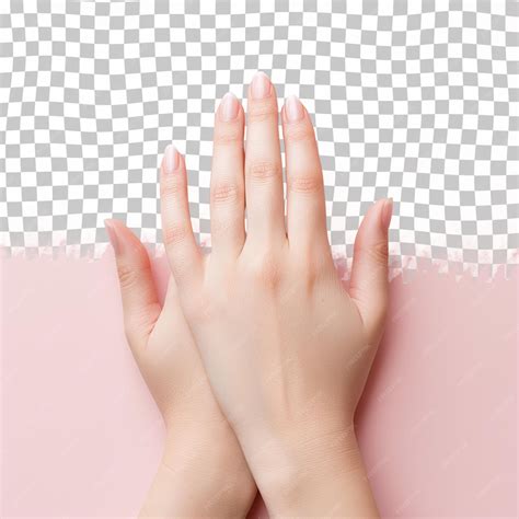 Premium PSD | Female hands with japanese manicure on pink background