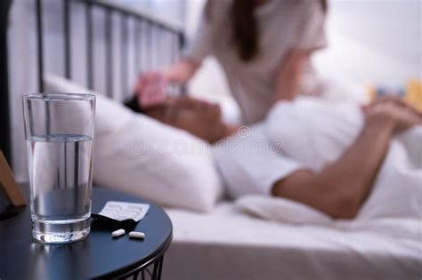 Asian Girlfriend Take Care of Patient Boyfriend Flu Sick while Check