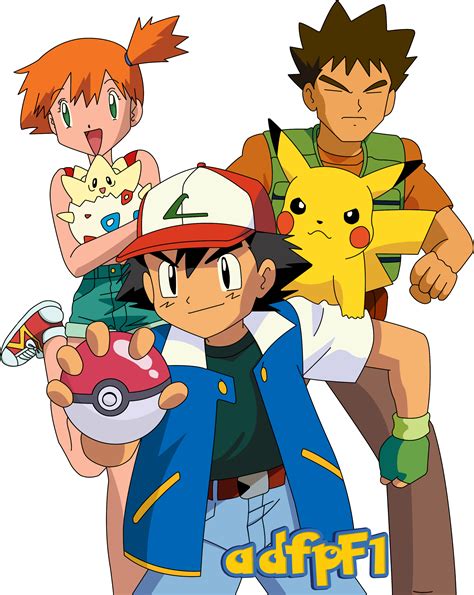 Download HD Transparent Stock Ash Drawing Misty - Pokemon Ash Brock And