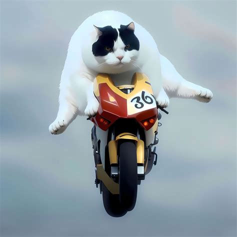 ArtStation - Fat Cat Riding a Motorcycle