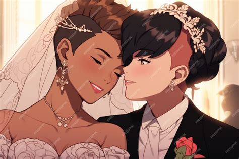 Un couple de lesbiennes se marient . | Image générée à base d’IA