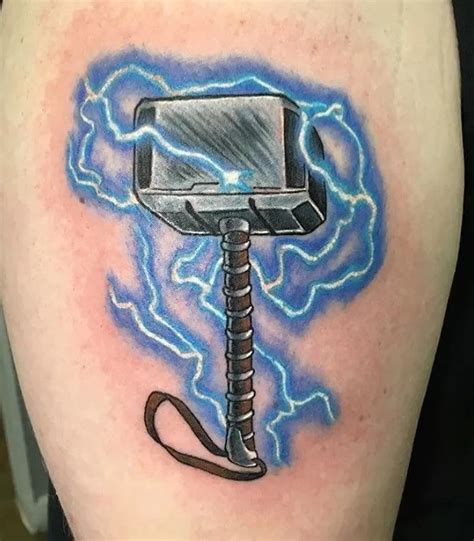 Mjolnir Colored Tattoo - TATTOOGOTO