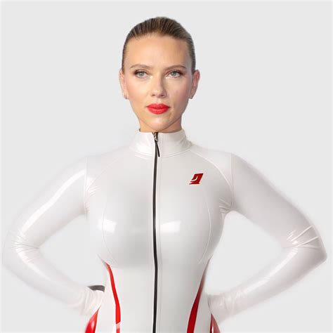 Scarlett Johansson with a white latex suit by Nitrocan831 on DeviantArt