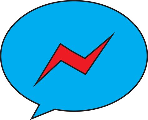 red  blue facebook messenger logo  vector art  vecteezy