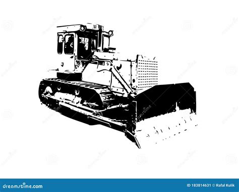 Bulldozer Illustration Art Drawing Sketch Royalty-Free Stock ...