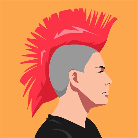 punk guy   mohawk hairstyle side view suitable  avatar