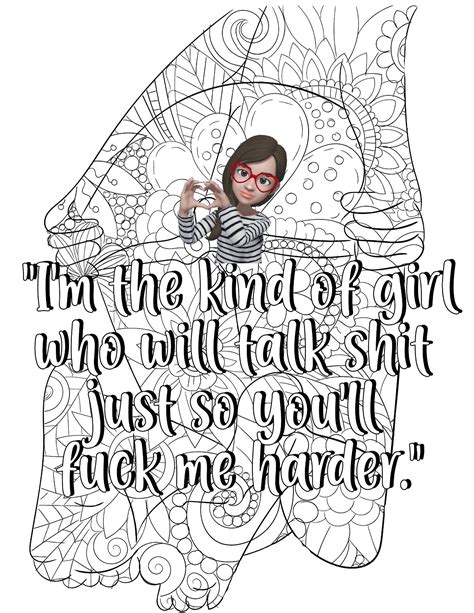 Fuck Me Harder - Dirty Printable Coloring Page. Nude Coloring Page. X