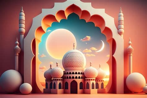 Premium Photo | Wallpaper ramadhan illustration 3d color islamic month ...