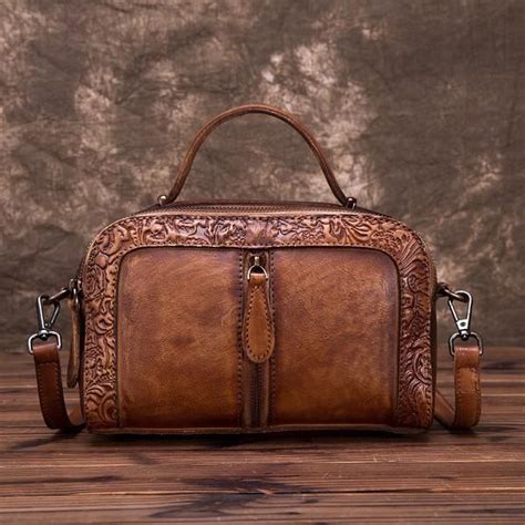 Винтаж тиснения цветочные кожаный мешок плеча | Leather handbags tote ...