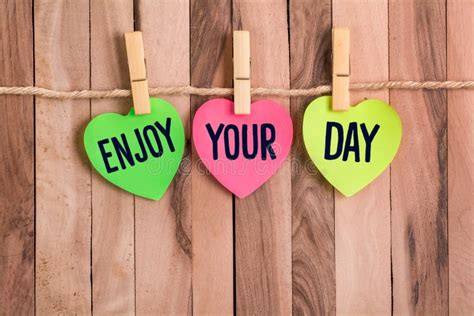 enjoy  day heart shaped note stock image image  confident