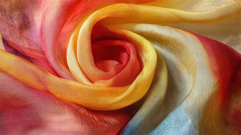 swirling colorful silk fabric texture display  stock photo