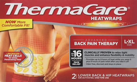 Thermacare Lower Back & Hip HeatWraps, L/XL, 8 Hour-2ct - Walmart.com ...