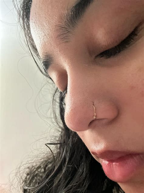 how to find nose piercing hole from inside