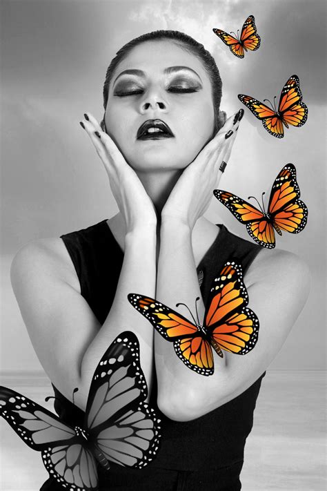 Fotos gratis : en blanco y negro, mujer, modelo, insecto, mariposa, art