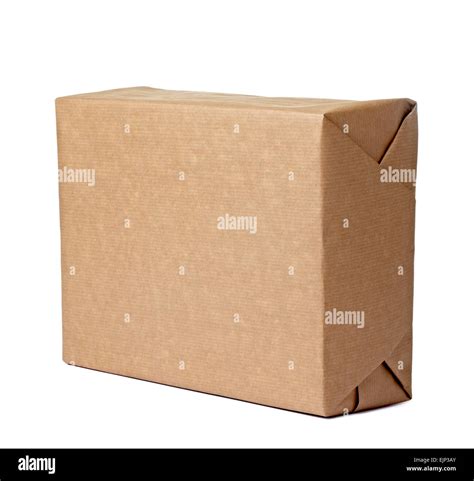 close    wrapped box  white background stock photo alamy