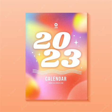 Иллюстрация обложки календаря gradient 2023 | Бесплатно векторы