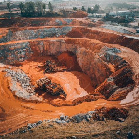 aerial view   open pit  iron ore resource mining premium ai