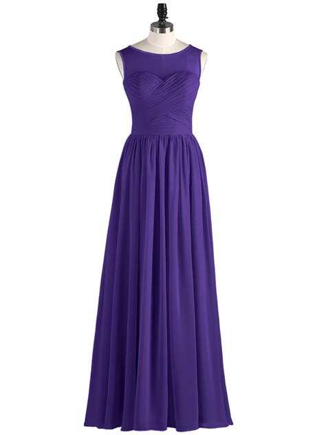 Melissa Long Chiffon Gowns with Illusion Neckline-Regency Plus Size