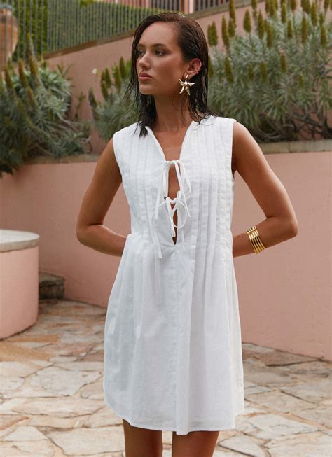 Martina Mini Dress - White – Peppermayo