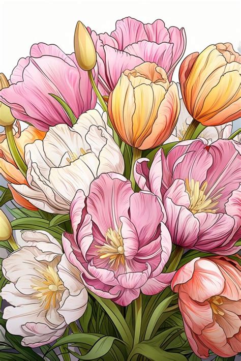 Desenhos De Flores Coloridas Para Copiar - Flores Coloridas Para Imprimir + De 160 Desenhos Para Baixar!