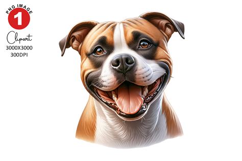 Funny American Staffordshire Dog Clipart Graphic by TheDigitalStore247