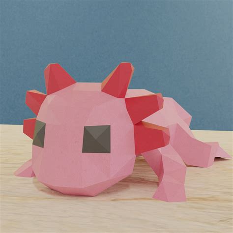 Axolotl Diy PDF, Axolotl Diy PDF, Axolotl Template Papercrafts, Axolotl ...