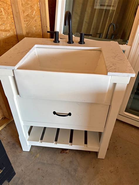 [SGF] 60" X 18" Grey Vanity Cabinet Without Top - Vanities & Makeup