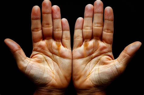 hands  open   palms facing outward stock illustration