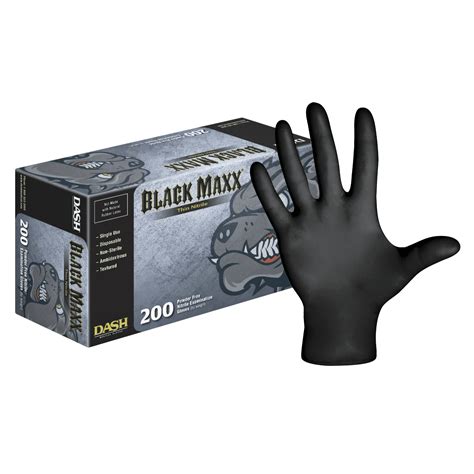 Dash Medical BMNT200S Black Maxx Nitrile Exam Gloves Thin Powder Free