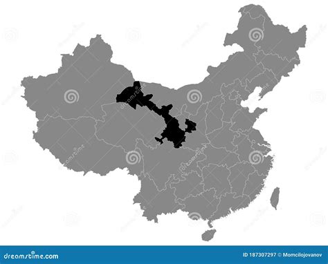 Location Map of Gansu Province Stock Vector - Illustration of henan ...