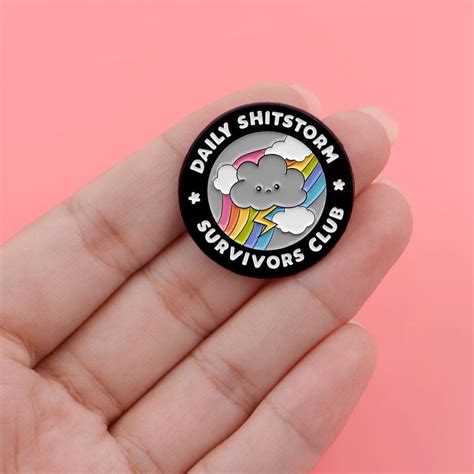 survivor club daily shitstorm enamel pin distinct pins
