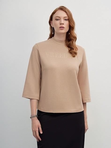 Блуза трикотажная с вышивкой Lalis (арт. BL1231K , цвет Светло-бежевый ...