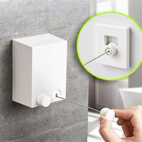 Varal Retratil Parede - Varal Retrátil de parede Corda Ajustável em aço inox