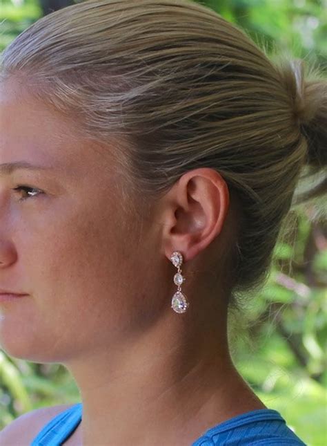 Rose Gold Jewelry Set Rose Gold Bridal Set Crystal Bridal | Etsy