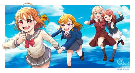 takami chika, hinoshita kaho, uehara ayumu, and shibuya kanon (love