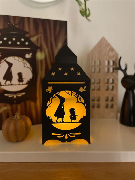 garden wall lantern paper craft digital cutting files etsy