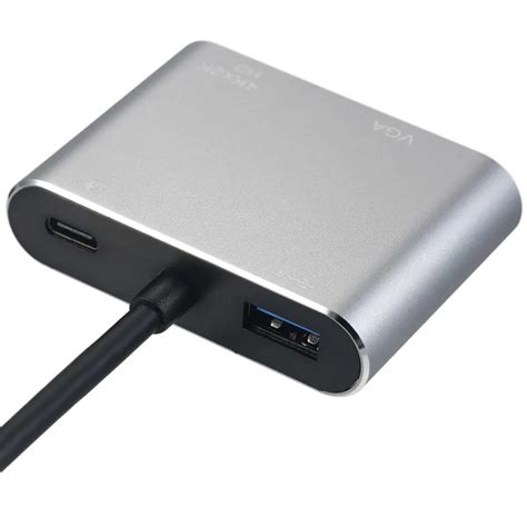 Докинг станция, USB-C Hub 4 в 1, VGA, HDMI, USB 3.0, USB-C PD Порт за ...