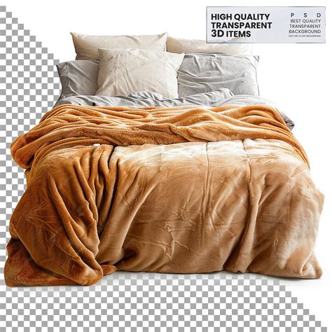 Blanket Warm Covering for Bed PNG on Transparent Background | Premium