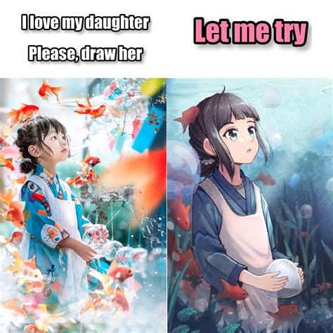 I drew her daughter as an anime character! Message me on Reddit if you