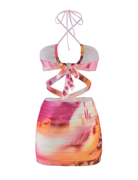 ZARIAH MINI DRESS - MACRO ORCHID – Tiger Mist USA