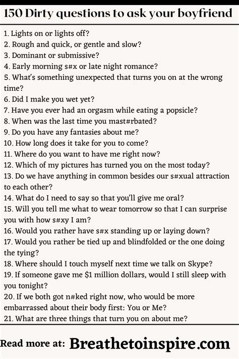 150 Dirty Questions To Ask Your Boyfriend (Naughty, Juicy, Sexual