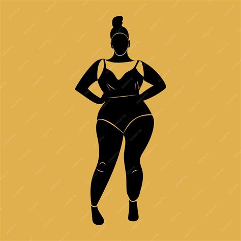Premium vector hermosa mujer gordita silueta stock | Vector Premium