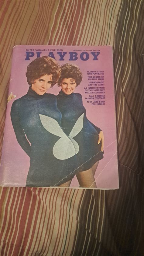 Mary and Madeleine Collinson. Misses October 1970. Playboys first twin