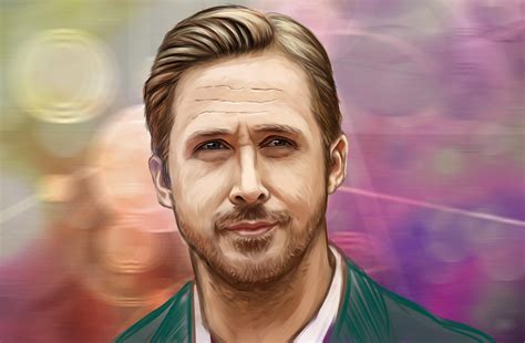 Иллюстрация Райан Гослинг в стиле 2d, графика | Illustrators.ru