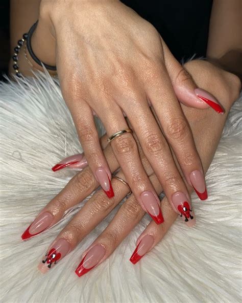 33+ Cherry French Tip Nails Ideas You Will Love - Nail Designs Daily